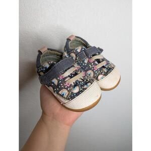 See Kai Run Toddler Sneakers Rainbow Print Size 5 Girls Canvas Shoes